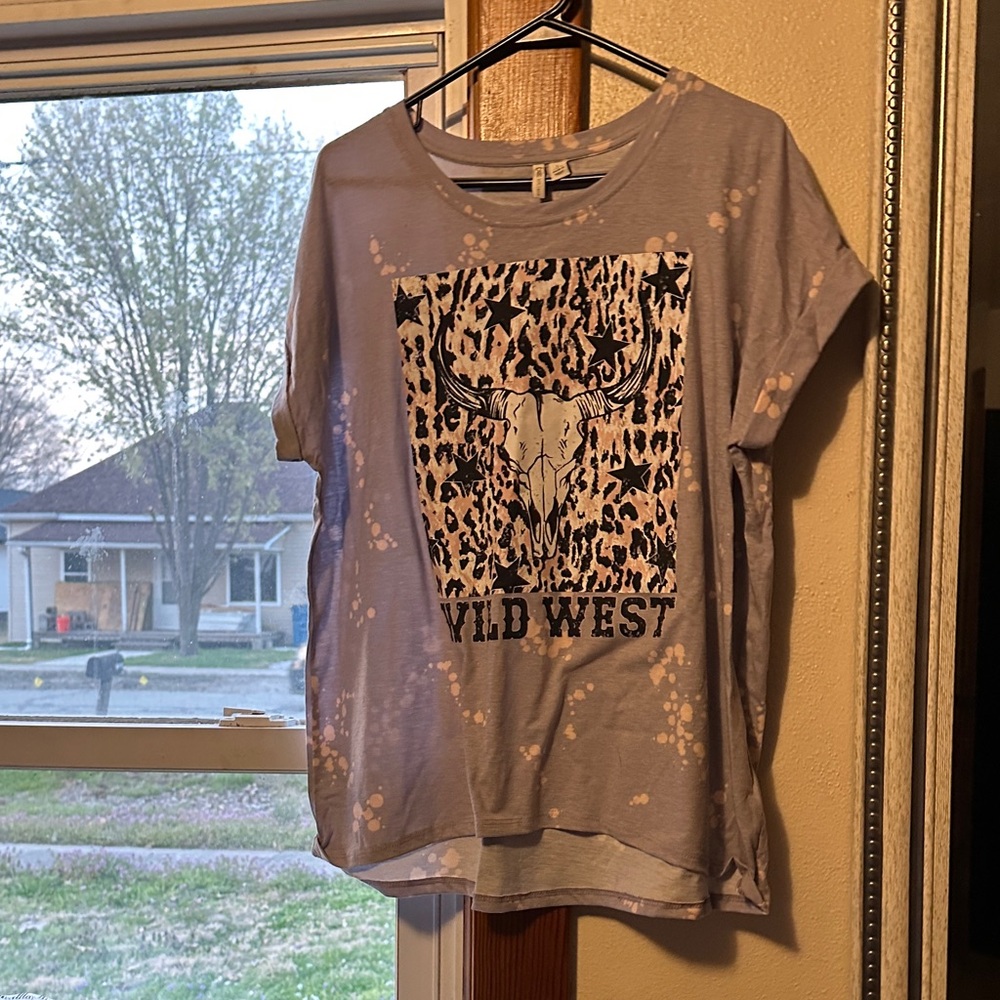 Cato Lavender Bleach-Splatter 'Wild West' Graphic Tee